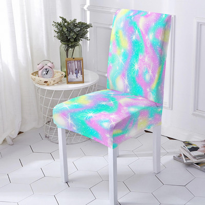 Spandex Stretch Cover Chair Scales Mermaid Scales Moderný kuchynský puzdro na sedadlo Odnímateľný elastický poťah na stoličku pre svadobnú hostinu
