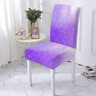 Spandex Stretch Cover Chair Scales Mermaid Scales Moderný kuchynský puzdro na sedadlo Odnímateľný elastický poťah na stoličku pre svadobnú hostinu