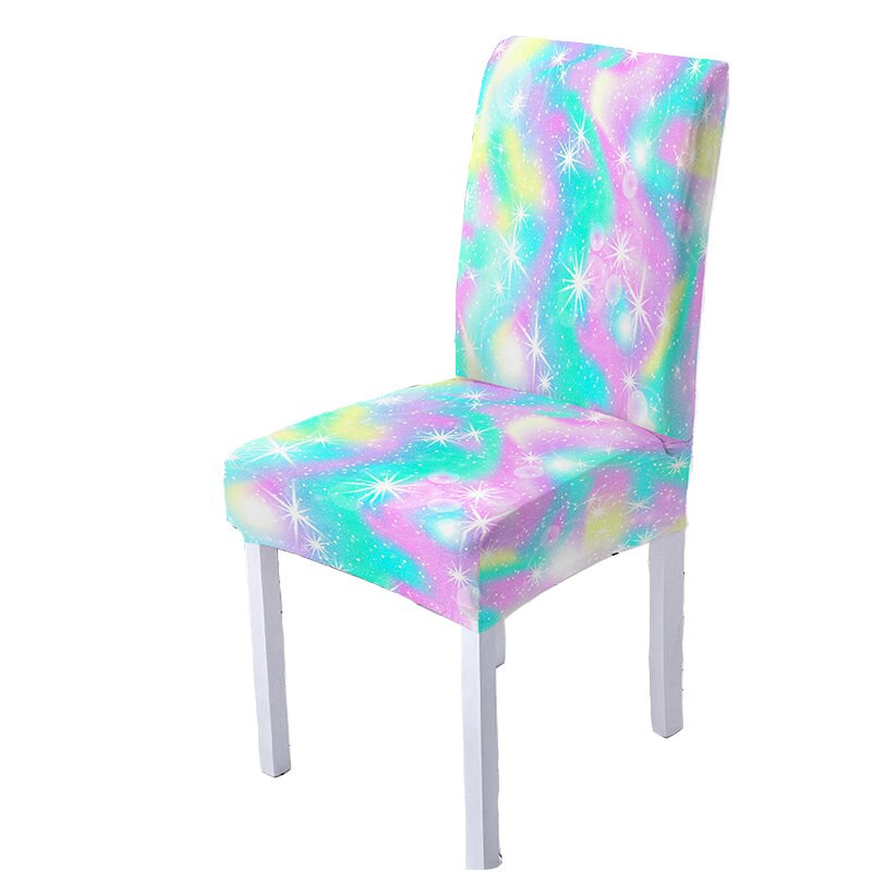 Spandex Stretch Cover Chair Scales Mermaid Scales Moderný kuchynský puzdro na sedadlo Odnímateľný elastický poťah na stoličku pre svadobnú hostinu
