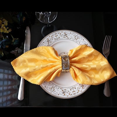 10vnt/stal. Poliesterio 48cm kvadratinės staltiesės servetėlės vestuvių gimtadienio dekoravimui Spalvotos siuvinėtos stalo servetėlės