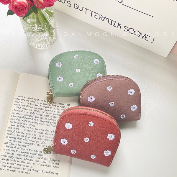 Portofel de dama cu broderie de flori - mai multe culori