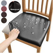 PU kožne navlake za sjedala za stolice, rastezljive, vodootporne navlake za blagovaonske stolice, svadbena zabava, produžni jastuk, zaštitnik za navlake