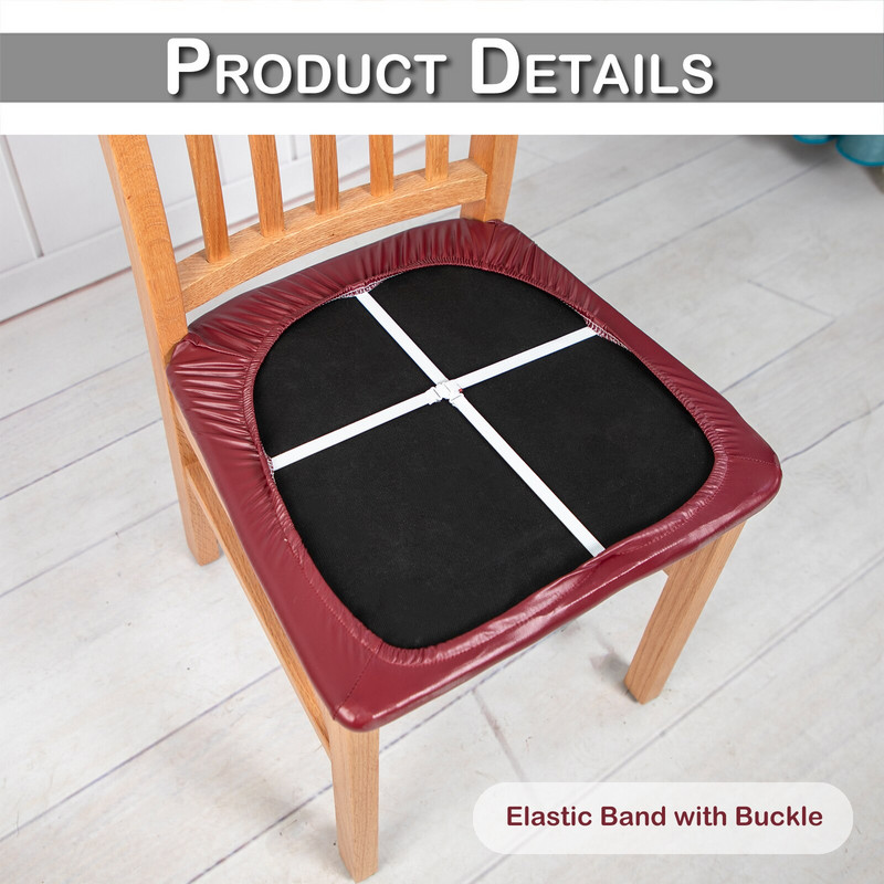 PU kožne navlake za sjedala za stolice, rastezljive, vodootporne navlake za blagovaonske stolice, svadbena zabava, produžni jastuk, zaštitnik za navlake