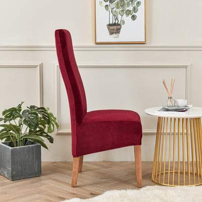 Βελούδινο κάλυμμα καρέκλας τραπεζαρίας Ψηλή πλάτη Μέγεθος XL Μεγέθυνση Μαξιλάρι καρέκλας τραπεζαρίας Στρέτσο καλύμματα καρέκλας Wedding Hotel Banquet