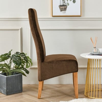 Βελούδινο κάλυμμα καρέκλας τραπεζαρίας Ψηλή πλάτη Μέγεθος XL Μεγέθυνση Μαξιλάρι καρέκλας τραπεζαρίας Στρέτσο καλύμματα καρέκλας Wedding Hotel Banquet