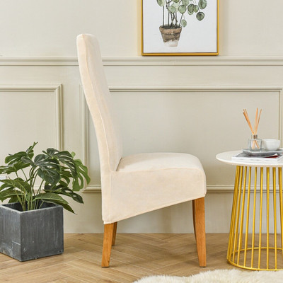 Βελούδινο κάλυμμα καρέκλας τραπεζαρίας Ψηλή πλάτη Μέγεθος XL Μεγέθυνση Μαξιλάρι καρέκλας τραπεζαρίας Στρέτσο καλύμματα καρέκλας Wedding Hotel Banquet