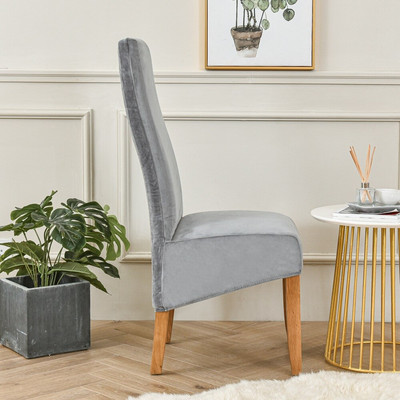 Βελούδινο κάλυμμα καρέκλας τραπεζαρίας Ψηλή πλάτη Μέγεθος XL Μεγέθυνση Μαξιλάρι καρέκλας τραπεζαρίας Στρέτσο καλύμματα καρέκλας Wedding Hotel Banquet