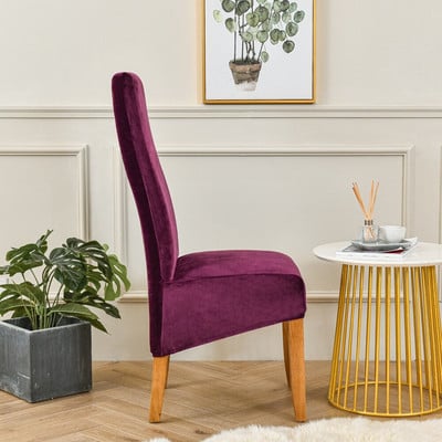 Βελούδινο κάλυμμα καρέκλας τραπεζαρίας Ψηλή πλάτη Μέγεθος XL Μεγέθυνση Μαξιλάρι καρέκλας τραπεζαρίας Στρέτσο καλύμματα καρέκλας Wedding Hotel Banquet