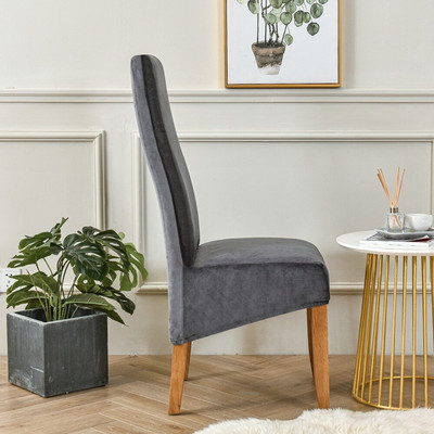 Βελούδινο κάλυμμα καρέκλας τραπεζαρίας Ψηλή πλάτη Μέγεθος XL Μεγέθυνση Μαξιλάρι καρέκλας τραπεζαρίας Στρέτσο καλύμματα καρέκλας Wedding Hotel Banquet