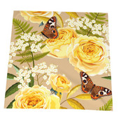 Platnene salvete za stol od 50 cm, kvadratne salvete, leptiri sa žutim cvjetovima, džepni rupčić za vjenčanje, rođendan, kućnu zabavu u hotelu