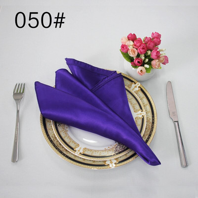 10 kom/lot 48 cm * 48 cm satenska stolna salveta po narudžbi prašnjavo ružičasta bordo zelena plava zlatna mornarsko srebrna siva crno bijela crvena lila