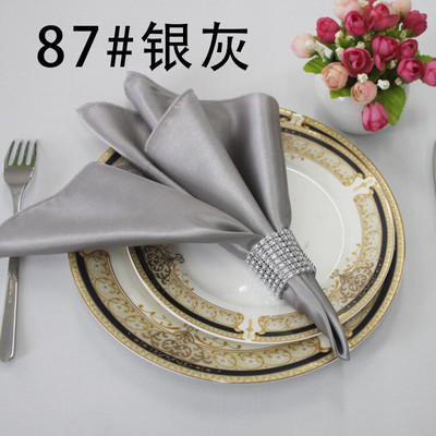 10 kom/lot 48 cm * 48 cm satenska stolna salveta po narudžbi prašnjavo ružičasta bordo zelena plava zlatna mornarsko srebrna siva crno bijela crvena lila