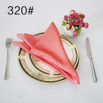 10 kom/lot 48 cm * 48 cm satenska stolna salveta po narudžbi prašnjavo ružičasta bordo zelena plava zlatna mornarsko srebrna siva crno bijela crvena lila
