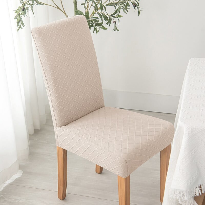 Poťah na stoličku Rhombus Jacquard Stretch Elastické jednofarebné poťahy na stoličky do jedálne, kuchyne, odolné voči znečisteniu a poškriabaniu