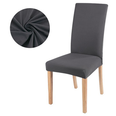 Protišmykové poťahy na stoličky, spandexové elastické poťahy na stoličky, jednofarebné, spojené, minimalistické, hotelové, reštaurácia, domáce