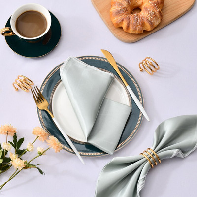 20 ΤΕΜ 51x51cm Μαλακό στριφτό τετράγωνο χαρτοπετσέτα σατέν για πάρτι δεξιώσεων Τραπεζοπανί Γαμήλιο Σπίτι Τραπεζοπετσέτες Κοκτέιλ κουζίνας