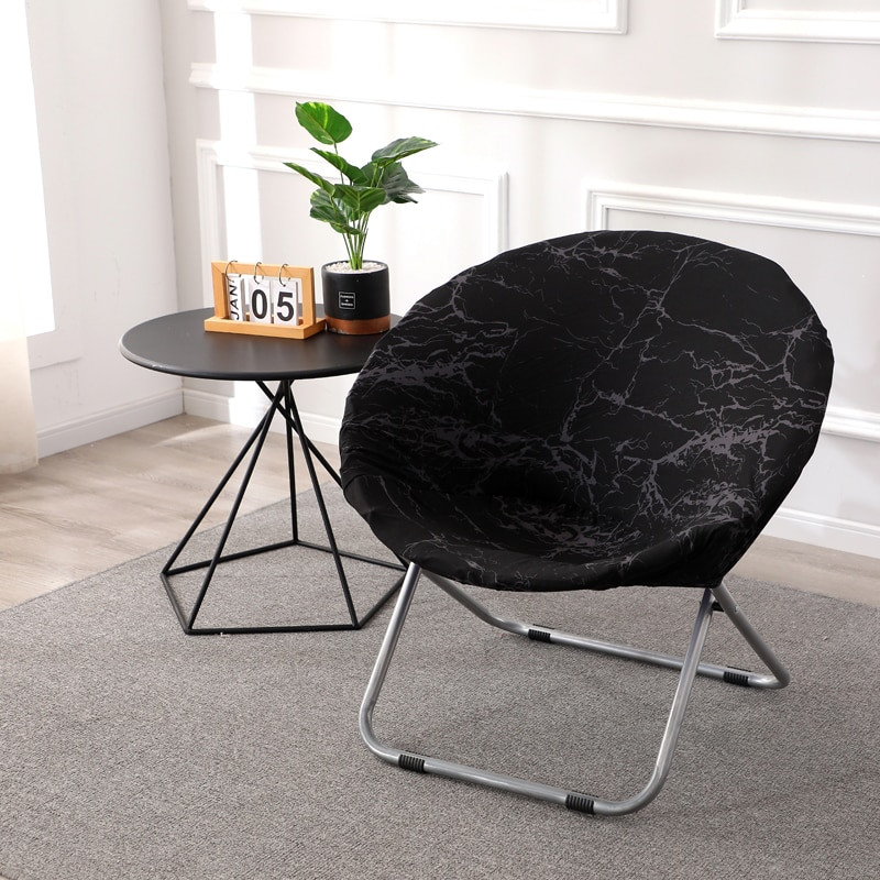 1 kus poťah na stoličku Moon Spandex Leisure Saucer Chair Protector Okrúhle umývateľné skladacie poťahy na stoličky do obývačky a na kempovanie
