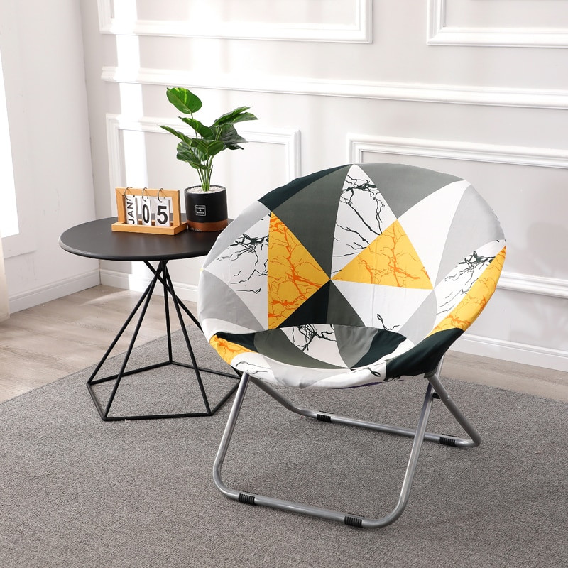 1 kus poťah na stoličku Moon Spandex Leisure Saucer Chair Protector Okrúhle umývateľné skladacie poťahy na stoličky do obývačky a na kempovanie