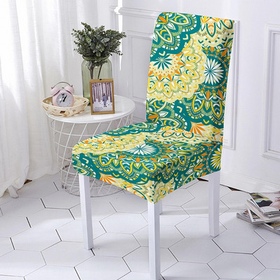 Spandex sztreccs székhuzat nappali étkezőbe irodai magas háttámla Mandala virágminta karácsonyi dekorációhoz