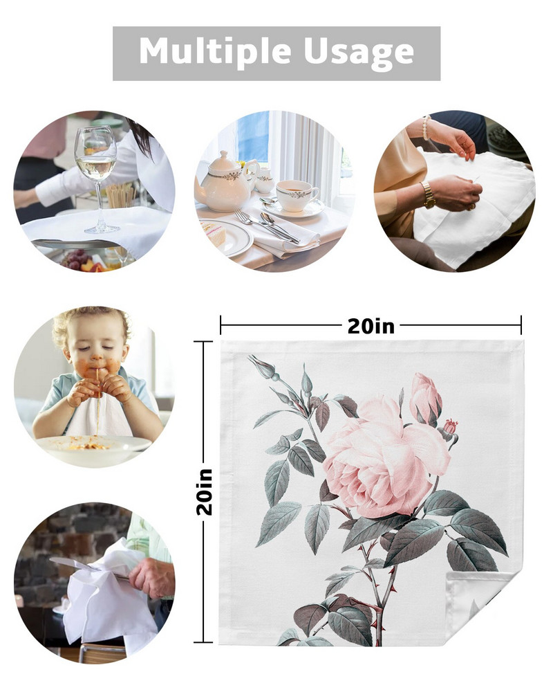 4/6/8 vnt Rožių virtuvės servetėlės Stalo servetėlės Vakarienės servetėlės vestuvių pokylių dekoravimui