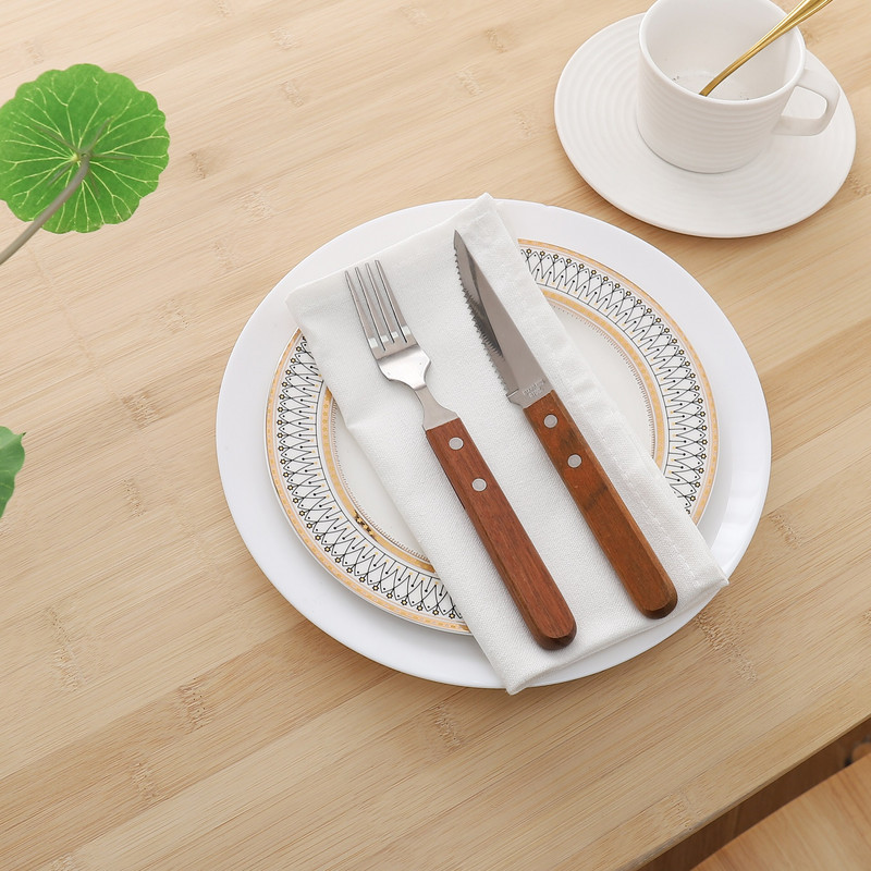 Asztali szalvéták 6 db fehér poliészter pamut nagykereskedés étterem négyzetes konyharuhák otthoni vacsora asztalterítő kézzel készített mosható szalvéta