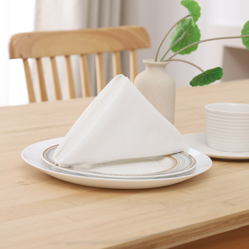 Asztali szalvéták 6 db fehér poliészter pamut nagykereskedés étterem négyzetes konyharuhák otthoni vacsora asztalterítő kézzel készített mosható szalvéta