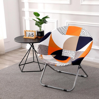 1 komad Okrugla navlaka za stolac s tanjurićima Rastezljive navlake za stolice Moon Spandex Navlaka za sjedalo za kampiranje Navlaka za sjedalo koja se može prati za dnevnu sobu