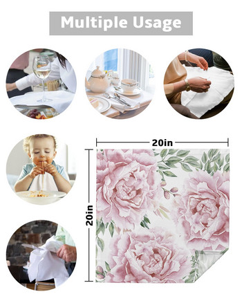 4/6/8 τμχ Pretty Pink Roses Floral Χαρτοπετσέτες Κουζίνας Κήπου Χαρτοπετσέτες τραπεζιού Πετσέτες για δείπνο για διακόσμηση πάρτι γάμου