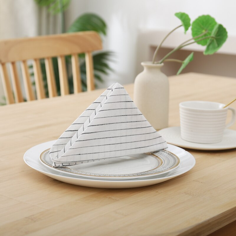 Rubne salvete za vjenčanje koje se mogu prati za veleprodaju 100% pamuk četvrtasti božićni stolnjak Ručno izrađena prugasta ubrusa za restorane