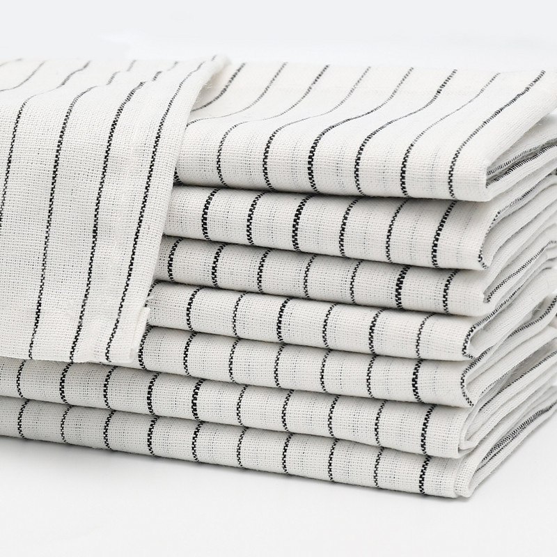 Rubne salvete za vjenčanje koje se mogu prati za veleprodaju 100% pamuk četvrtasti božićni stolnjak Ručno izrađena prugasta ubrusa za restorane