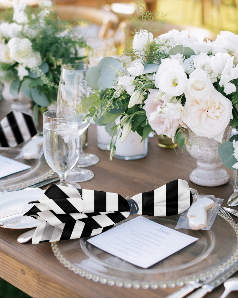 4/6/8 buc șervețele de bucătărie cu dungi alb-negru șervețele de masă șervețele de cină pentru decorarea petrecerii de nuntă, banchet