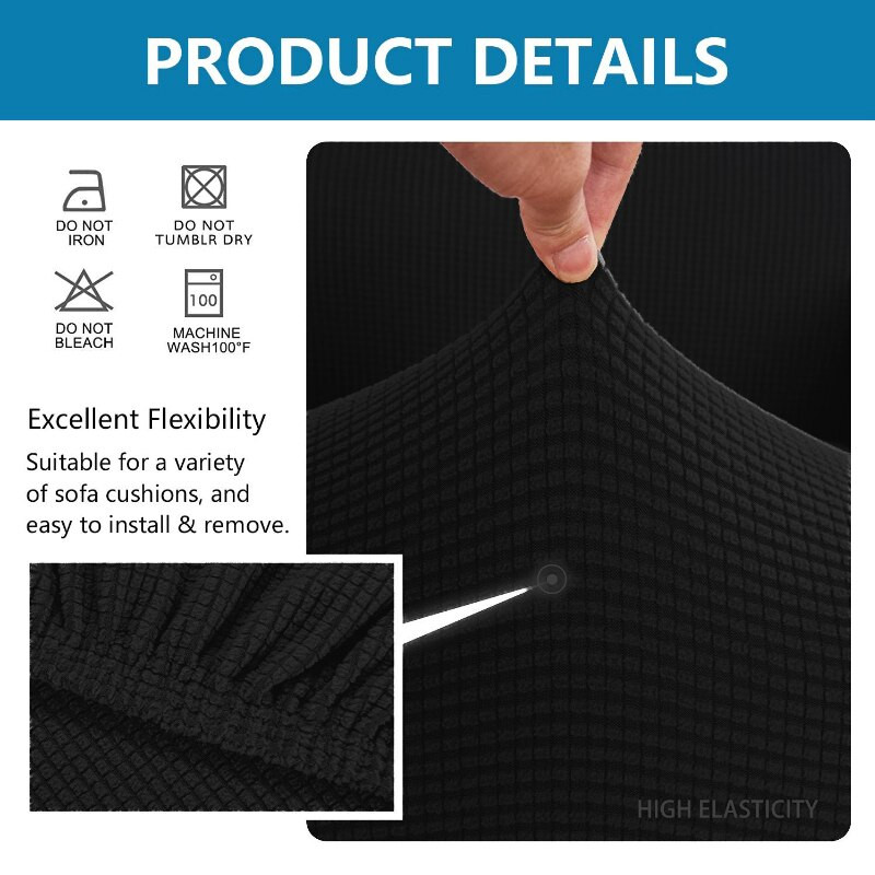 Didelio tempimo spandex biuro kėdžių užvalkalai, atsparūs vandeniui kompiuterio sėdynės kėdės užvalkalai Nuimami užvalkalai biuro sėdynių kėdėms