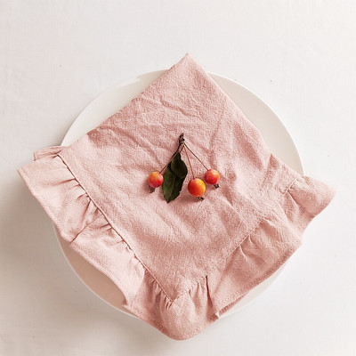 45x45CM raukintos servetėlės, minkštos medvilnės, skirtos vestuvių dekoravimui.