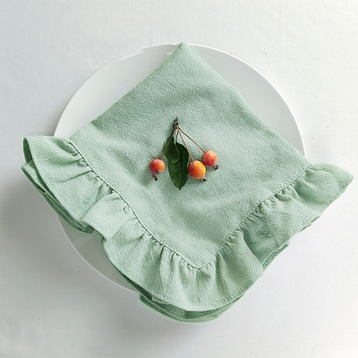 45x45CM raukintos servetėlės, minkštos medvilnės, skirtos vestuvių dekoravimui.