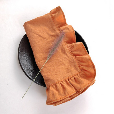 45x45CM raukintos servetėlės, minkštos medvilnės, skirtos vestuvių dekoravimui.