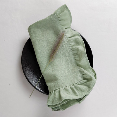 45x45CM raukintos servetėlės, minkštos medvilnės, skirtos vestuvių dekoravimui.