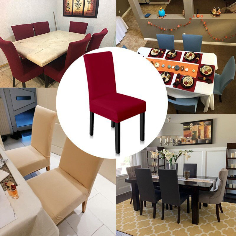 Vienspalvis kėdės užvalkalas spandex, elastingi užvalkalai, virtuvės valgomojo kėdžių užvalkalai, vestuvių banketai, viešbutis 1/2/4/6 vnt.