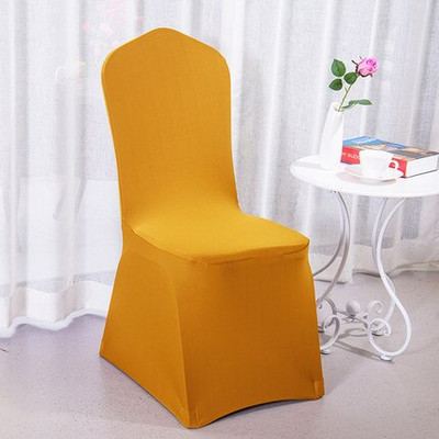Biela látková stolička na svadobné stoly, medená, reštaurácia, banket, hotel, večierok, lycra, polyester, spandex, vonkajšia 10-dielna stolička