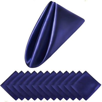 12 ks 50 cm stolové obrúsky, obrusy, štvorcové saténové látky, vrecko na obrúsky, vreckovka