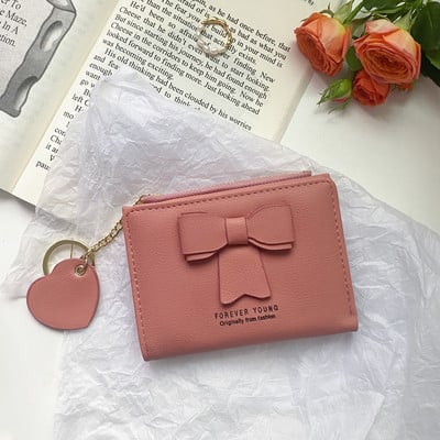 Portofel de dama model nou cu panglica - culoare roz si verde