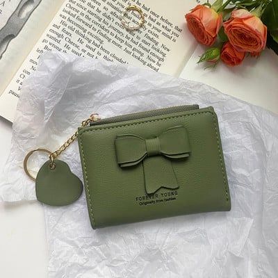 Portofel de dama model nou cu panglica - culoare roz si verde