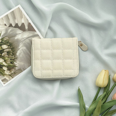 Portofel mic de dama din piele cu buzunar pentru monede