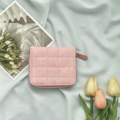 Portofel mic de dama din piele cu buzunar pentru monede