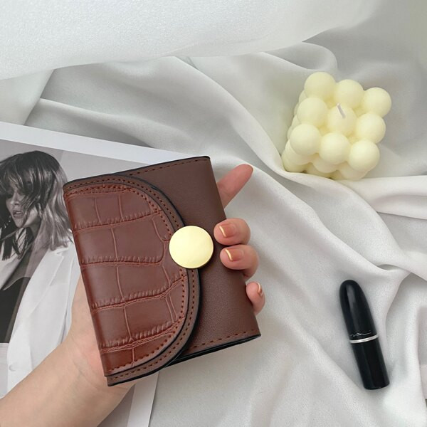 Portofel de dama din piele ecologica cu inchizator metalic