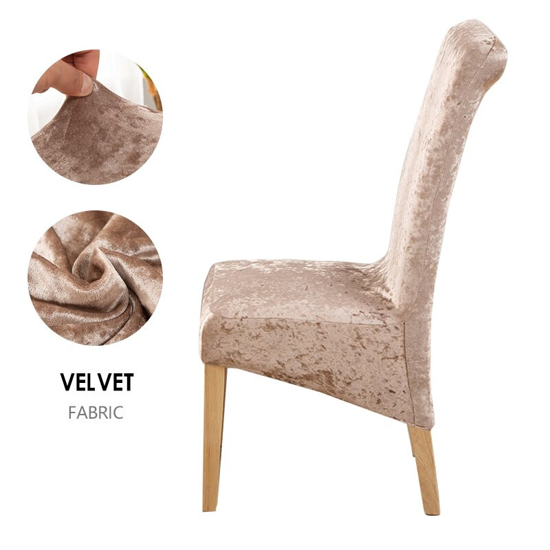 Aksominiai blizgaus audinio elastiniai kėdžių užvalkalai valgomajam Universalūs/didelio dydžio tamprūs kėdžių užvalkalai sėdynių dėklų užvalkalai