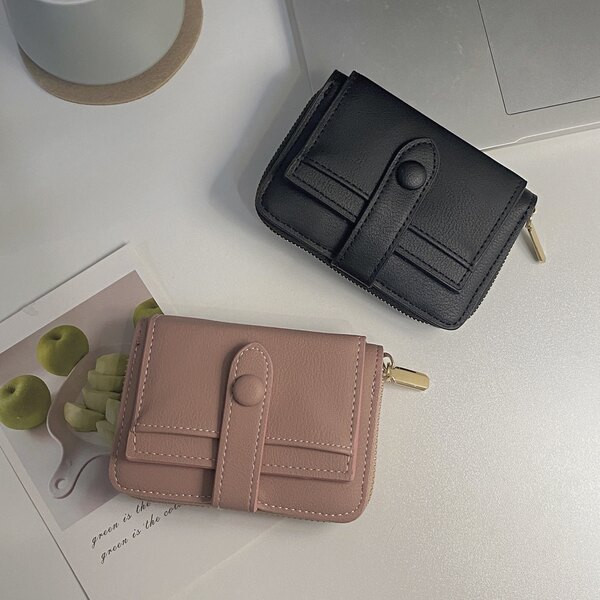 Portofel mic de dama din piele ecologica cu compartiment pentru carduri