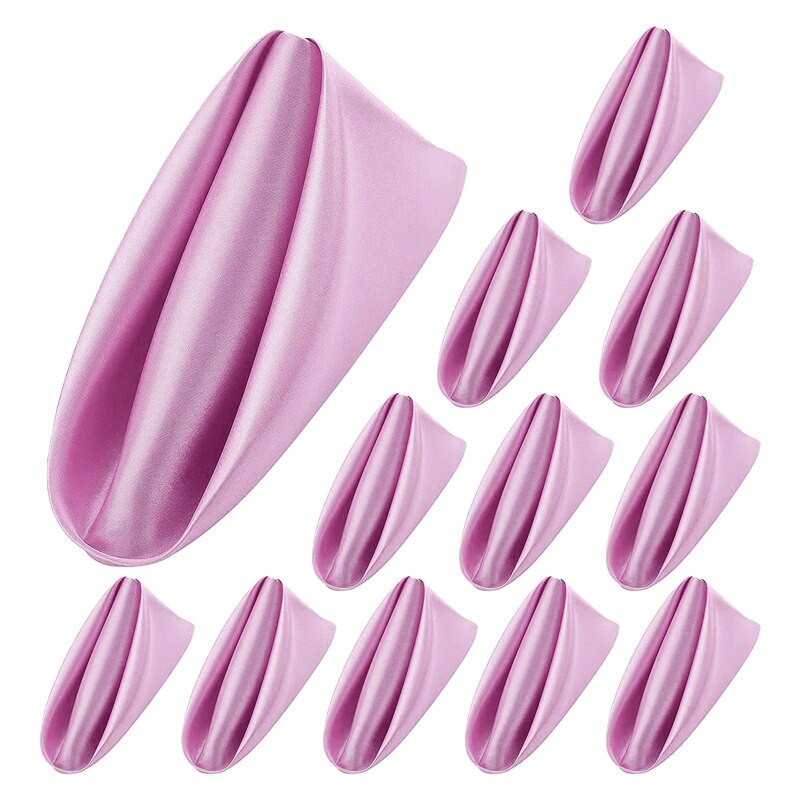 X6HD 12vnt 50cm stalinės servetėlės Audiniai kvadratiniai satino audiniai servetėlės kišeninė nosinė vestuvių gimtadieniui namuose vakarėlio viešbutis