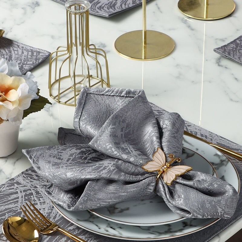 6 vnt servetėlių staltiesė 18 * 18 colių žakardo prabangus namų dekoratyvus vestuvių serviravimo audinys, skirtas dekupažo vakarienės kilimėlio dekoravimui