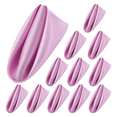 12vnt 50cm Stalo servetėlės Audinys Kvadratinis Satino Audinys Servetėlė Kišeninė nosinaitė vestuvių gimtadieniui Namų vakarėlis Viešbučio restoranas