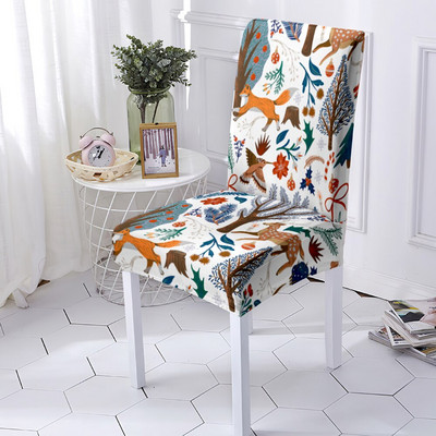 Husă elastică pentru scaun de mese de Crăciun Fericit Husă pentru scaune din spandex Husă pentru scaune elastice pentru nuntă, hotel, banchet, decorare acasă